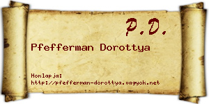 Pfefferman Dorottya névjegykártya